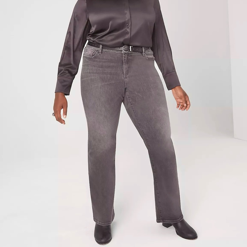 Lane Bryant 18 Mid Rise Boot Cut Jeans Gray Women’s Stretch